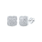 10K White Gold Gift - Ready Diamond Earrings with Fine Detail - Splendid Jewellery