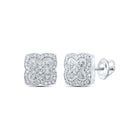 10K White Gold Gift - Ready Diamond Earrings with Fine Detail - Splendid Jewellery