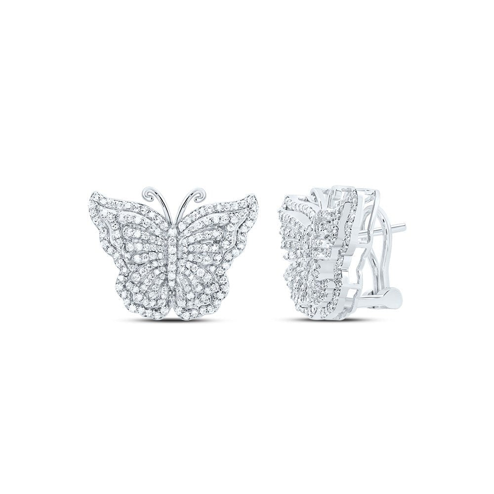 14K White Gold Luxury Diamond Earrings with Elegant Styling - Splendid Jewellery