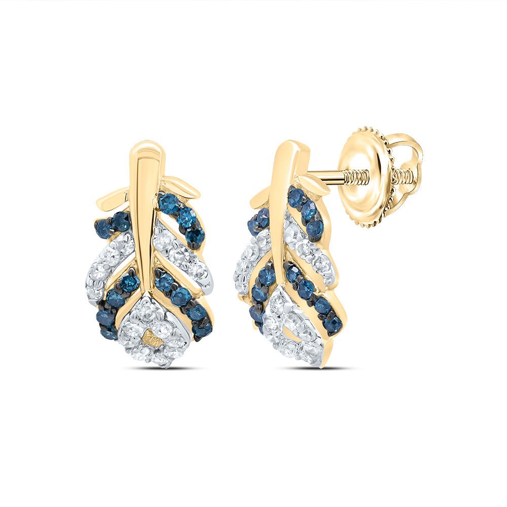 10K Yellow Gold Elegant Stud Earrings with Diamond Gift Edition - Splendid Jewellery