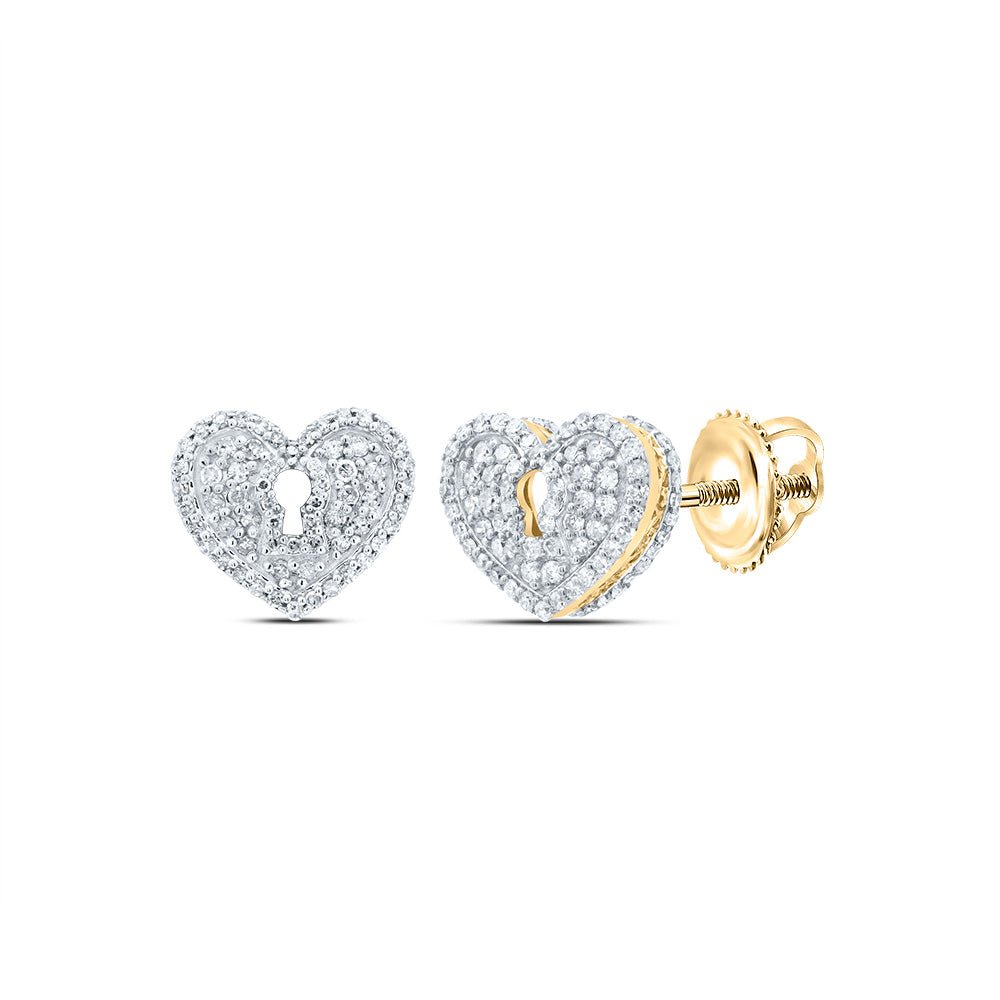 10K Yellow Gold Elegant Stud Earrings with Diamond for Everyday Wear - Splendid Jewellery