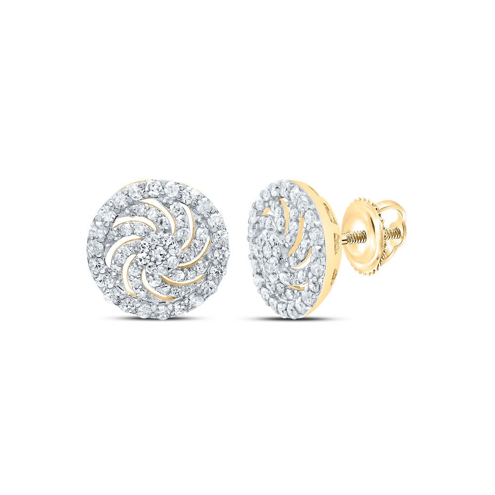 10K Yellow Gold Diamond Stud Earrings with Fine Detail - Splendid Jewellery