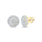 10K Yellow Gold Diamond Stud Earrings with Fine Detail - Splendid Jewellery