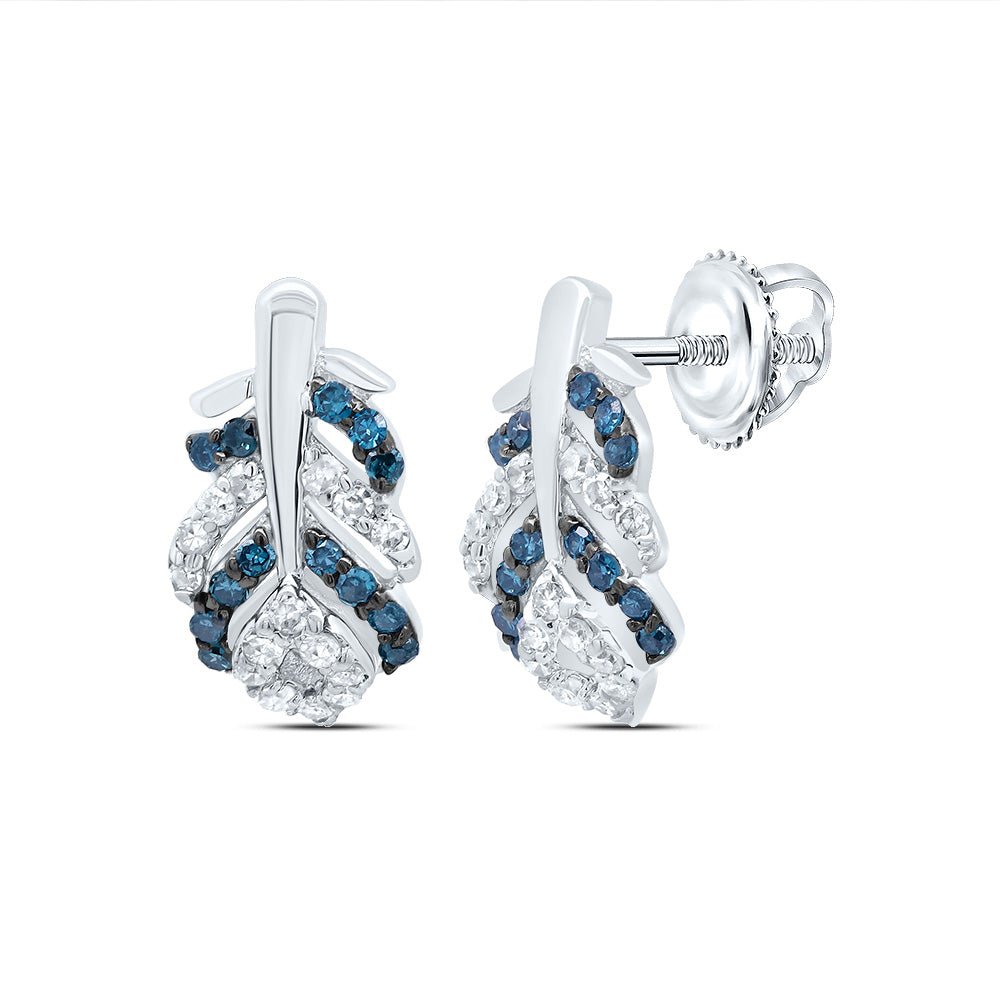 10K White Gold Diamond Earrings for Everyday Wear Gift Edition - Splendid Jewellery