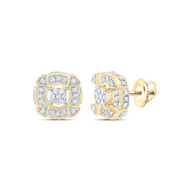 10K Yellow Gold Modern Diamond Earrings with Fine Detail - Splendid Jewellery