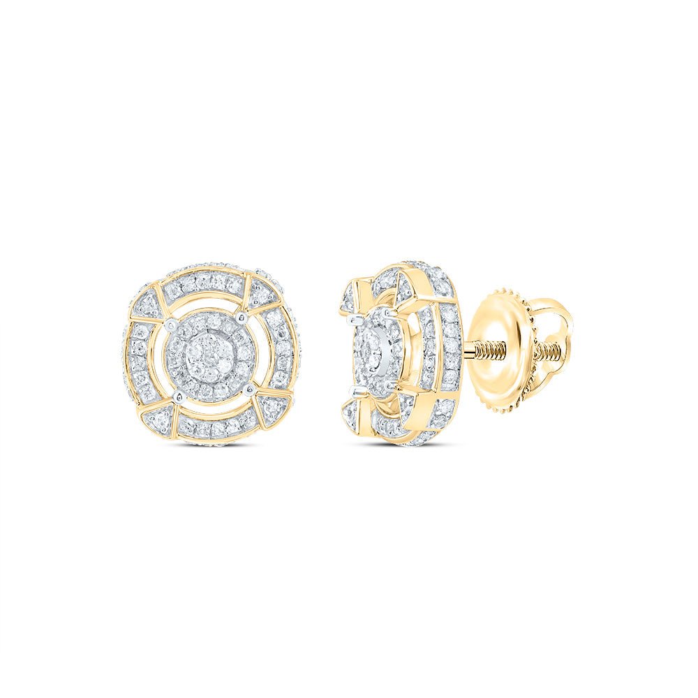 10K Yellow Gold Diamond Earrings for Everyday Wear with Fine Detail - Splendid Jewellery