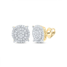 10K Yellow Gold Diamond Stud Earrings 3/8 Cttw with Elegant Styling - Splendid Jewellery