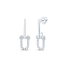 14K White Gold Modern Diamond Earrings with Natural Sparkle - Splendid Jewellery