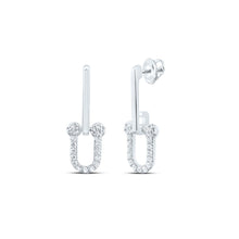 Load image into Gallery viewer, 14K White Gold Modern Diamond Earrings with Natural Sparkle - Splendid Jewellery