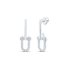 14K White Gold Modern Diamond Earrings with Natural Sparkle - Splendid Jewellery