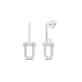 14K White Gold Modern Diamond Earrings with Natural Sparkle - Splendid Jewellery