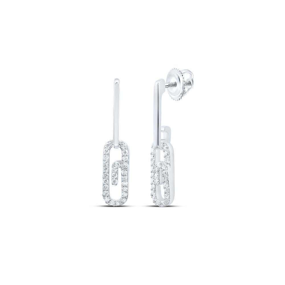 Diamond Earrings in 10K White Gold with Fine Detail - Splendid Jewellery