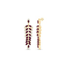 14K Yellow Gold Ruby Earrings 5/8 Cttw - Splendid Jewellery