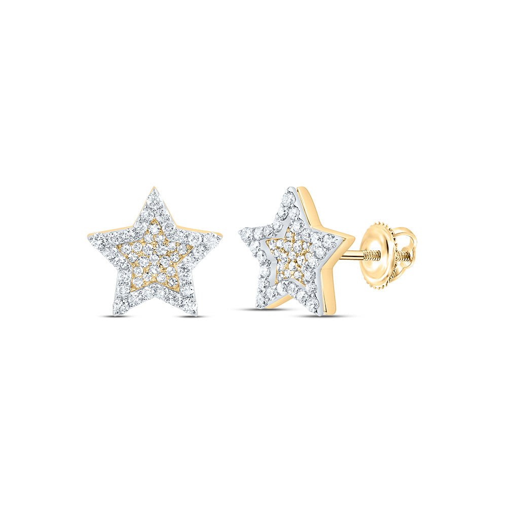 10K Yellow Gold Modern Diamond Earrings with Fine Detail - Splendid Jewellery