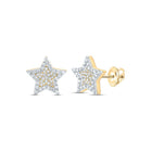 10K Yellow Gold Modern Diamond Earrings with Fine Detail - Splendid Jewellery