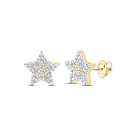 10K Yellow Gold Modern Diamond Earrings with Fine Detail - Splendid Jewellery