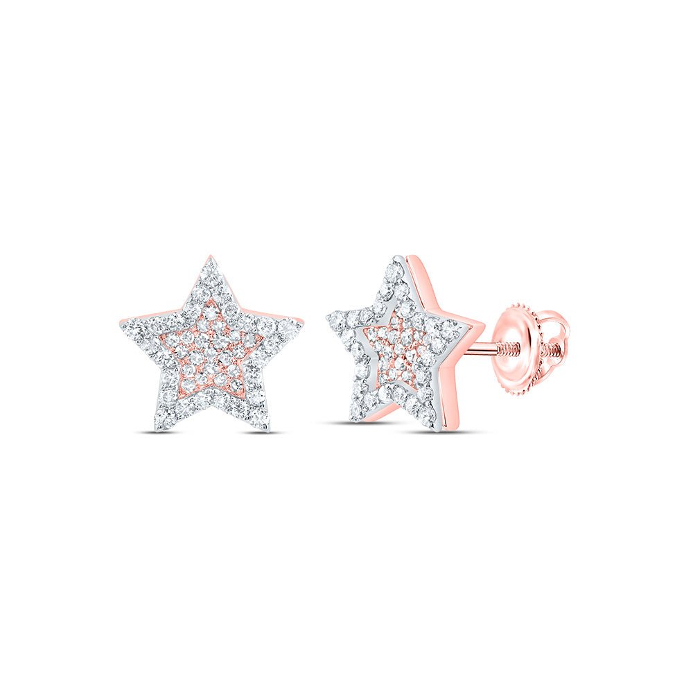 10K Rose Gold Luxury Diamond Stud Earrings for Everyday Wear - Splendid Jewellery