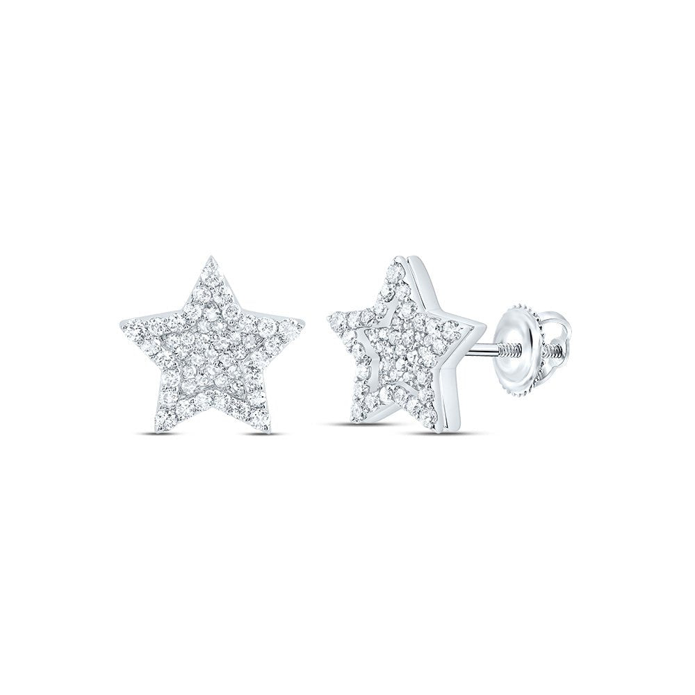 10K White Gold Luxury Diamond Stud Earrings with Fine Detail - Splendid Jewellery