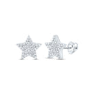 10K White Gold Luxury Diamond Stud Earrings with Fine Detail - Splendid Jewellery