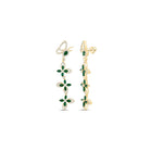 14K Yellow Gold Modern Emerald Earrings - Splendid Jewellery