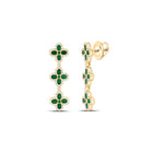 14K Yellow Gold Luxury Emerald Earrings - Splendid Jewellery