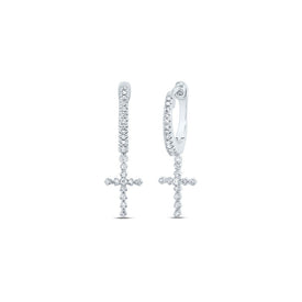 10K White Gold Diamond Earrings for Everyday Wear with Fine Detail - Splendid Jewellery
