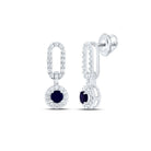 14K White Gold Blue Sapphire Earrings 1/3 Cttw - Splendid Jewellery