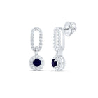 14K White Gold Blue Sapphire Earrings 1/3 Cttw - Splendid Jewellery