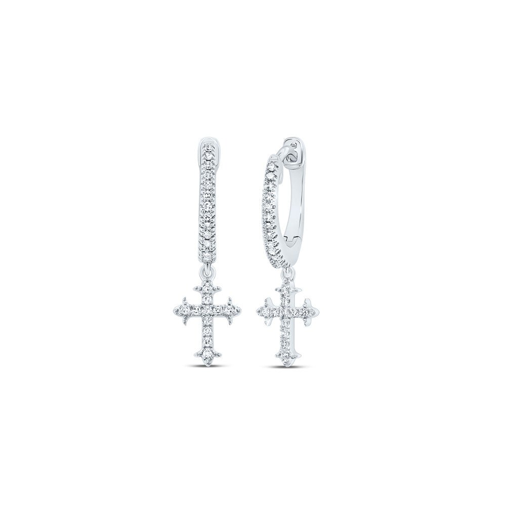 10K White Gold Modern Diamond Earrings with Natural Sparkle - Splendid Jewellery