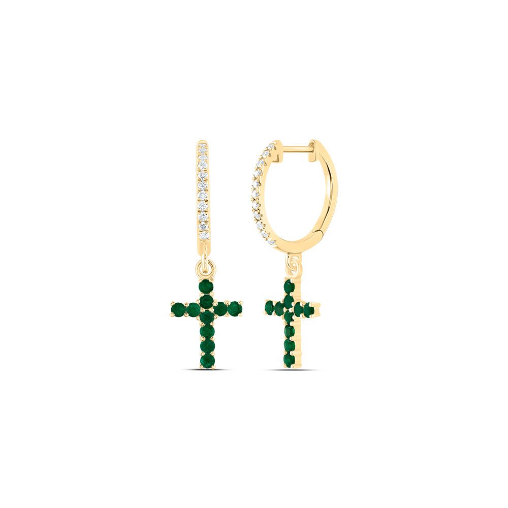 14K Yellow Gold Luxury Emerald Earrings Gift Edition - Splendid Jewellery