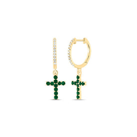 14K Yellow Gold Luxury Emerald Earrings Gift Edition - Splendid Jewellery