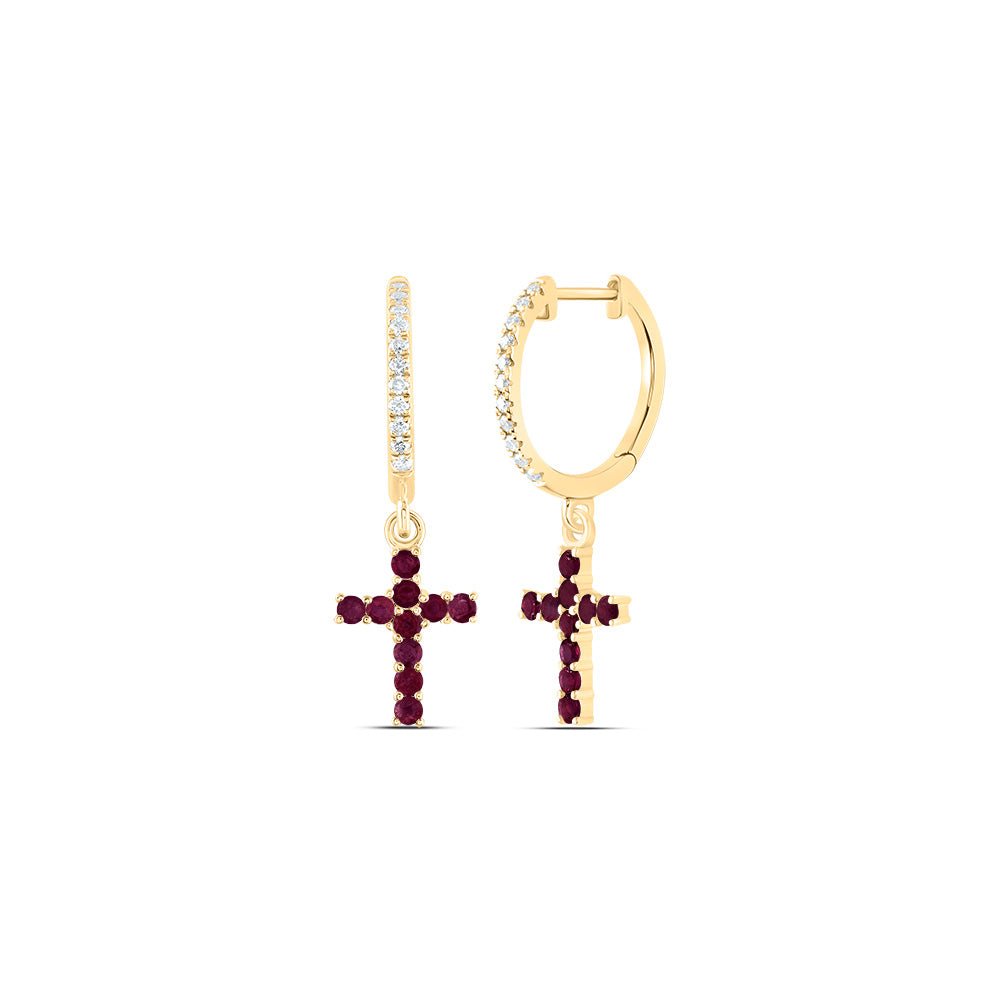 14K Yellow Gold Modern Ruby Earrings for Everyday Wear - Splendid Jewellery