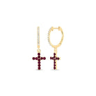 14K Yellow Gold Modern Ruby Earrings for Everyday Wear - Splendid Jewellery