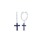 14K White Gold Elegant Earrings with Blue Sapphire with Elegant Styling - Splendid Jewellery