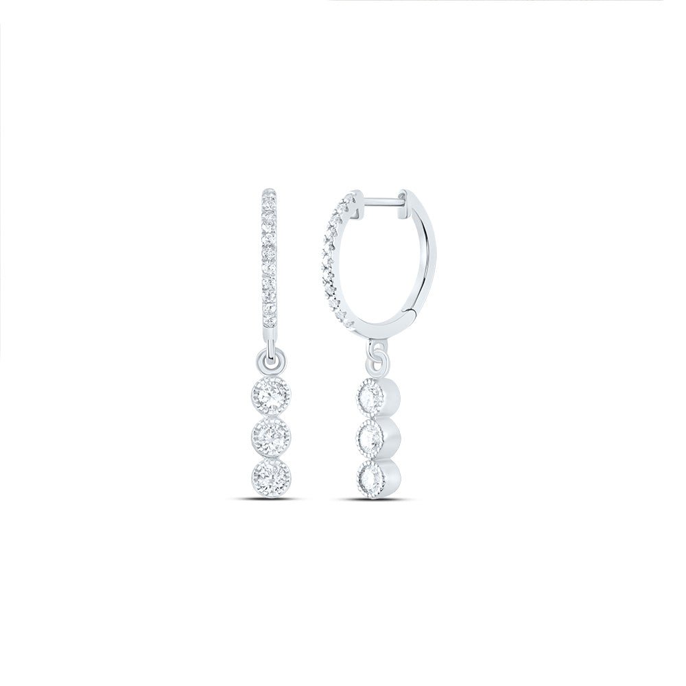 14K White Gold Diamond Earrings - Splendid Jewellery