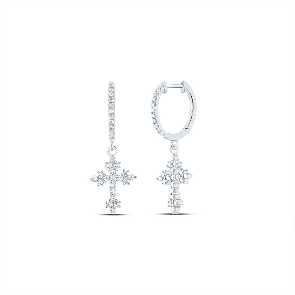 14K White Gold Gift - Ready Diamond Earrings with Elegant Styling - Splendid Jewellery