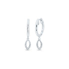 10K White Gold Diamond Hoop Earrings 1/12 Cttw - Splendid Jewellery