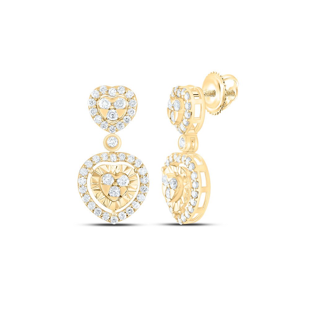 14K Yellow Gold Diamond Earrings 1/2 Cttw Gift Edition - Splendid Jewellery