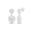 Heart Diamond Earrings in 14K White Gold - Splendid Jewellery