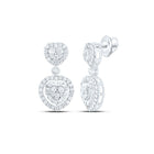 Heart Diamond Earrings in 14K White Gold - Splendid Jewellery