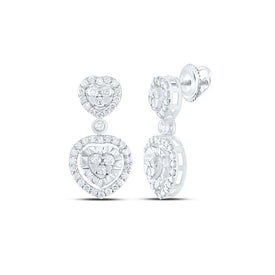 Heart Diamond Earrings in 14K White Gold - Splendid Jewellery