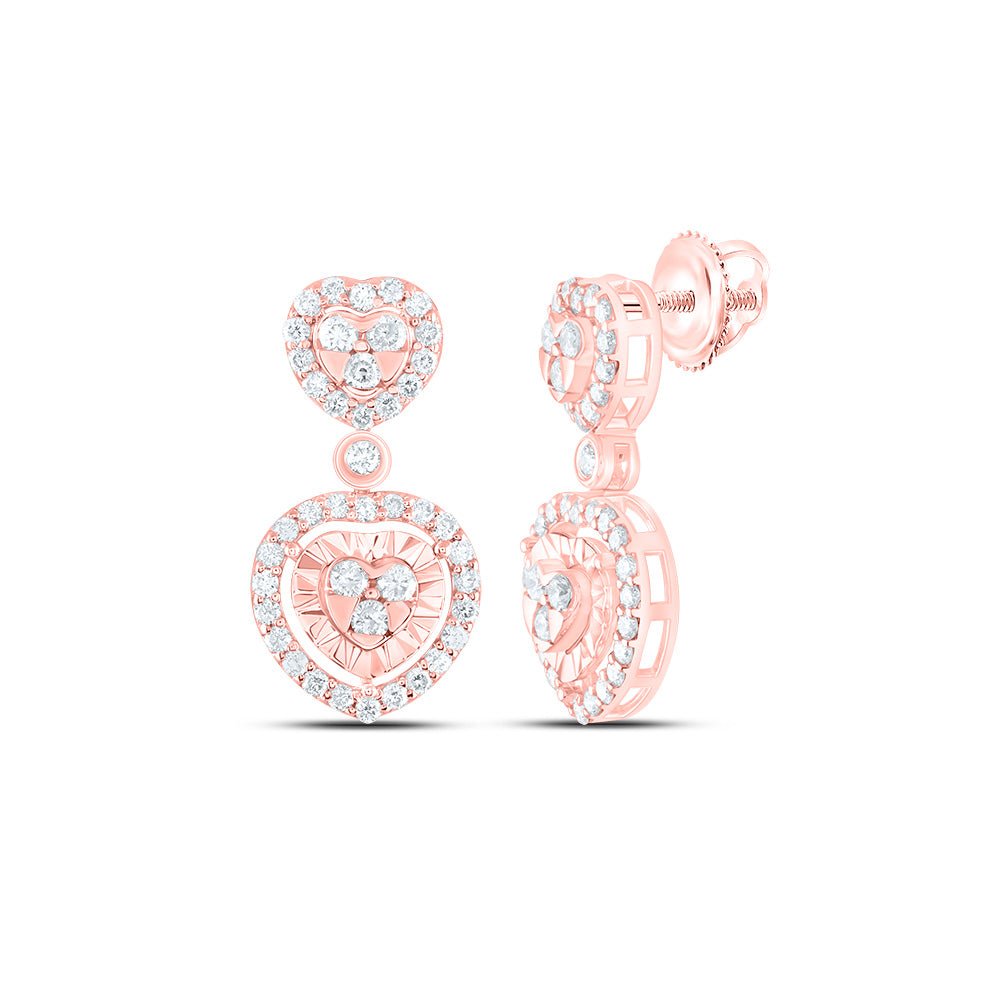 14K Rose Gold Gift - Ready Diamond Earrings - Splendid Jewellery