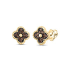 10K Yellow Gold Elegant Stud Earrings with Diamond with Fine Detail - Splendid Jewellery
