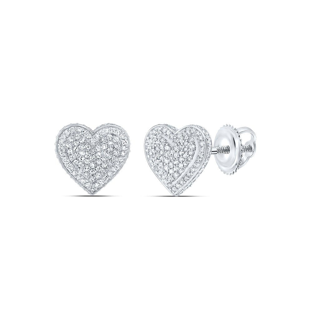 Heart Diamond Earrings in 10K White Gold Gift Edition - Splendid Jewellery