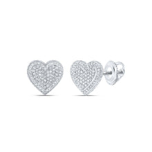 Load image into Gallery viewer, Heart Diamond Earrings in 10K White Gold Gift Edition - Splendid Jewellery