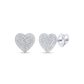 Heart Diamond Earrings in 10K White Gold Gift Edition - Splendid Jewellery