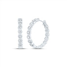 14K White Gold Diamond Hoop Earrings - Splendid Jewellery