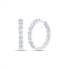 14K White Gold Diamond Hoop Earrings - Splendid Jewellery