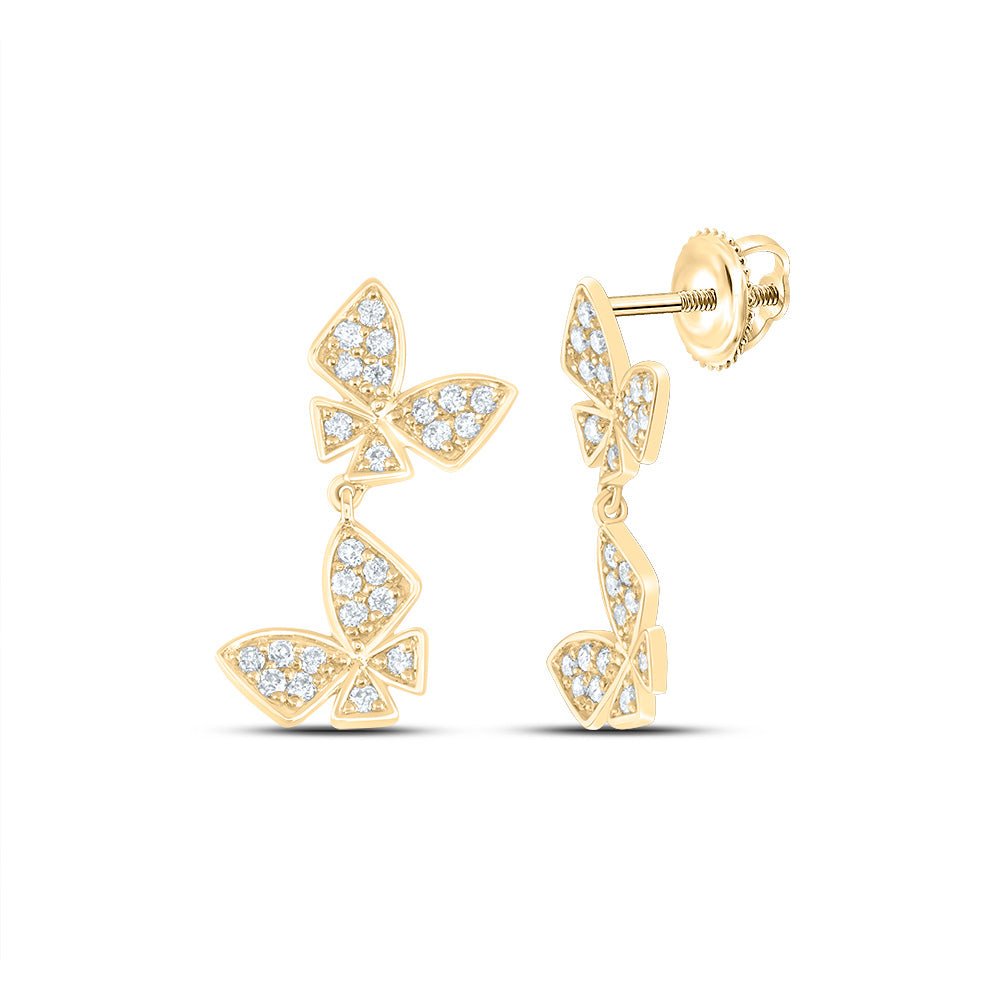 14K Yellow Gold Diamond Earrings 1/3 Cttw - Splendid Jewellery