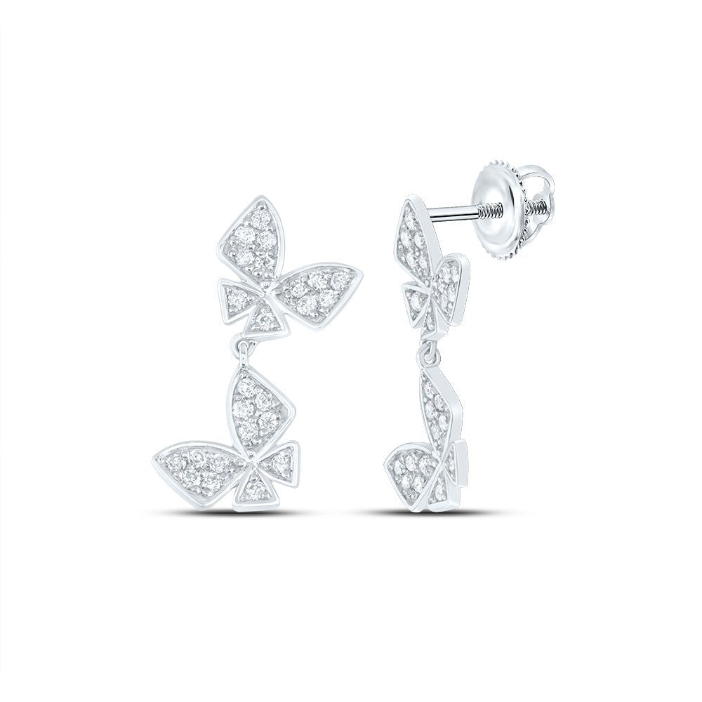 14K White Gold Diamond Earrings for Everyday Wear Gift Edition - Splendid Jewellery